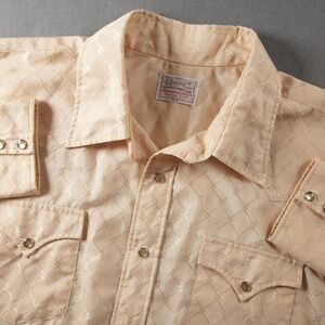 Vintage Bar C Ranchwear Western Diamond Jacquard Pearl Snap Shirt Mens XXL